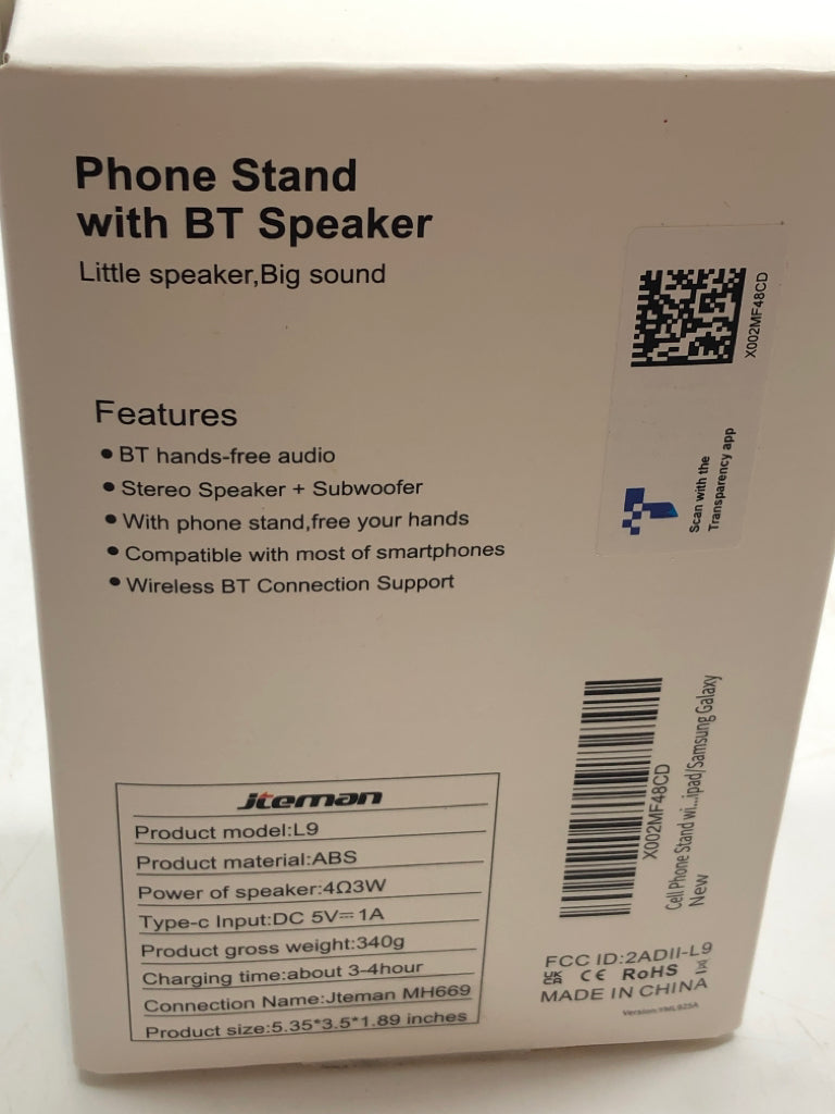 NIB CELLPHONE STAND W/BT SPEAKER.