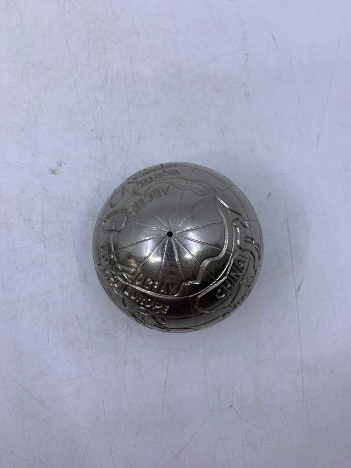 SLIVER METAL GLOBE SPHERE.