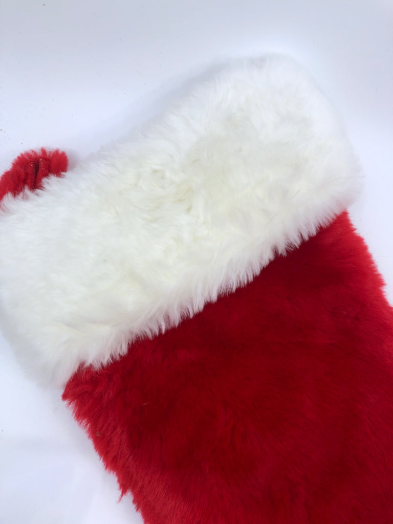 FLUFFY RED/WHITE STOCKING.