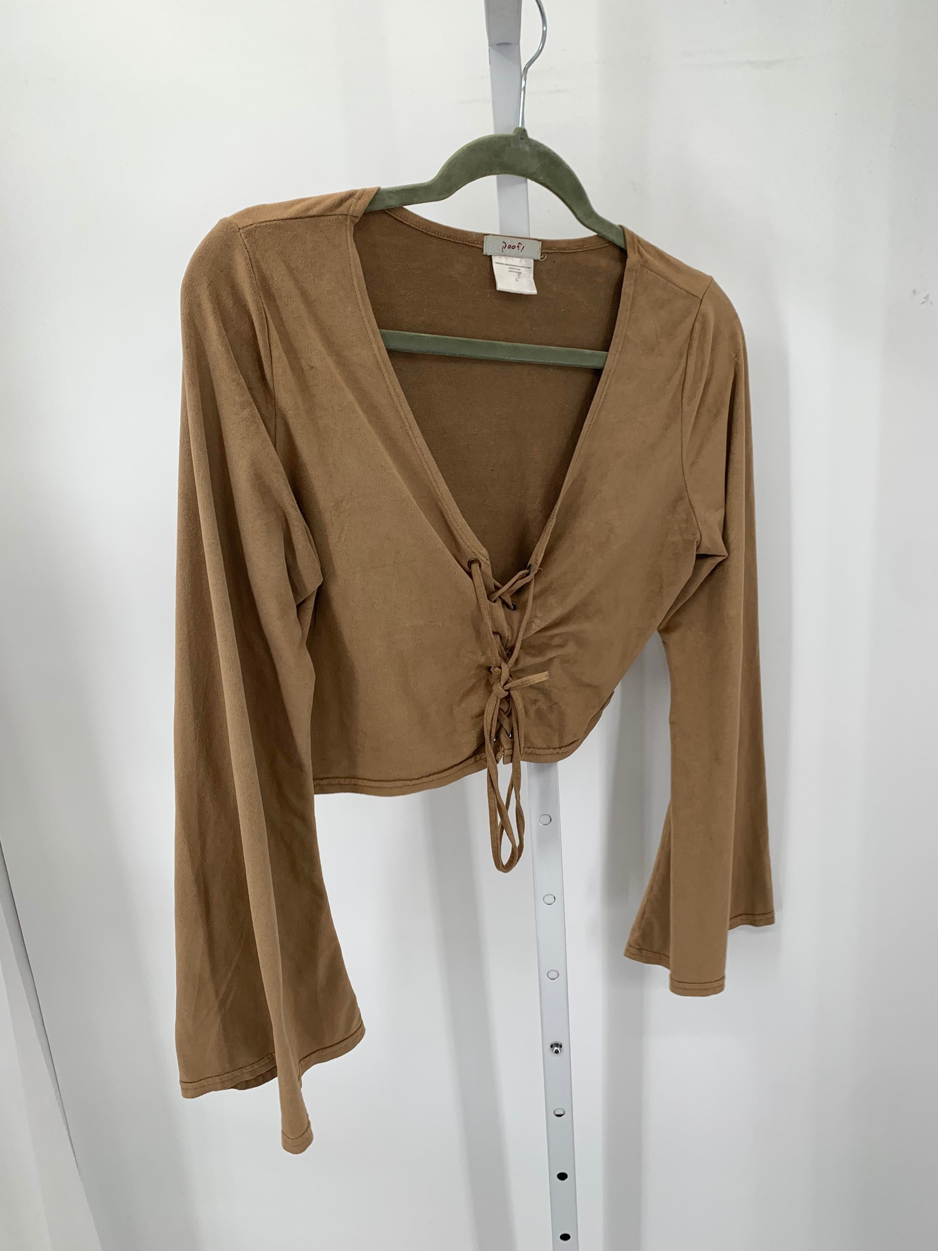 Poof Size Large Juniors Long Sleeve Shirt