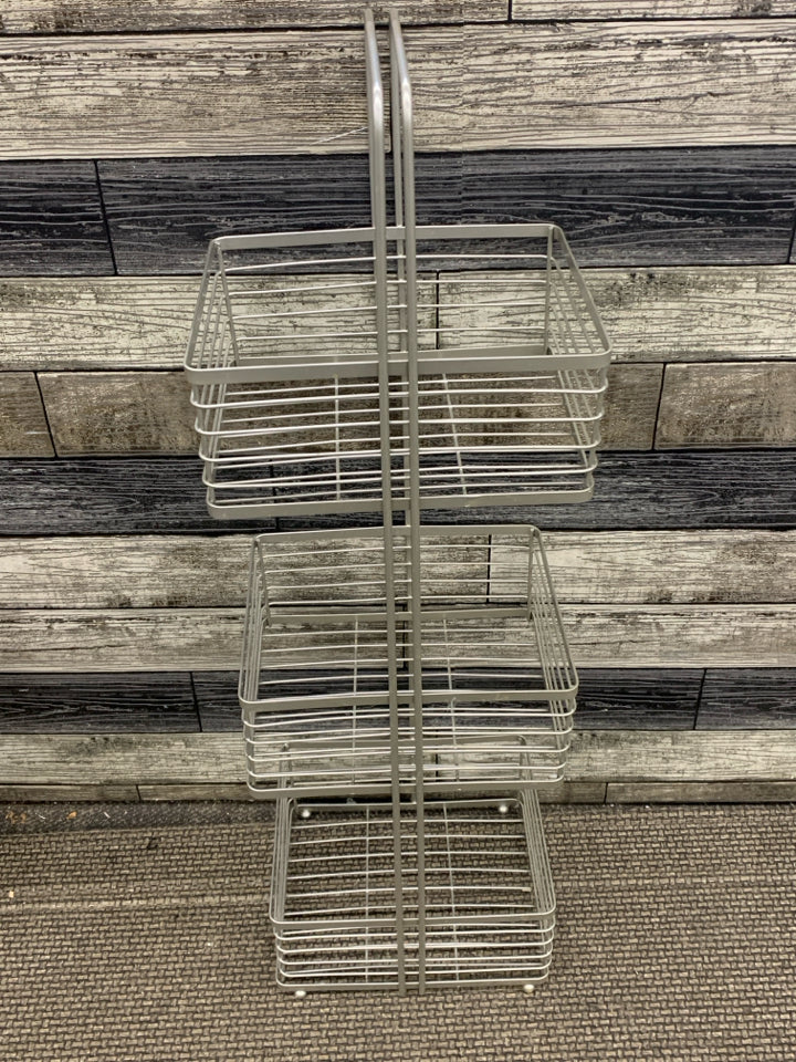3-TIER GRAY METAL ORGANIZER.