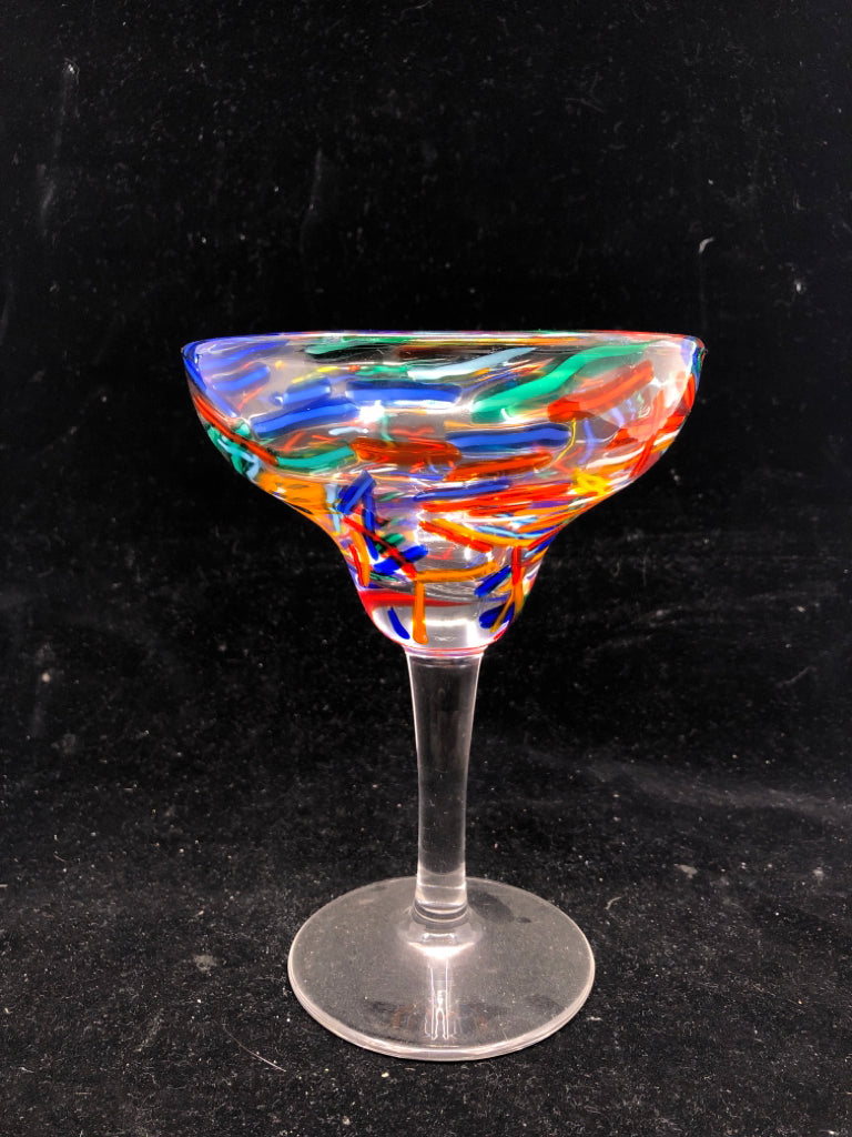 4 COLORFUL SPRINKLES MARGARITA GLASSES.