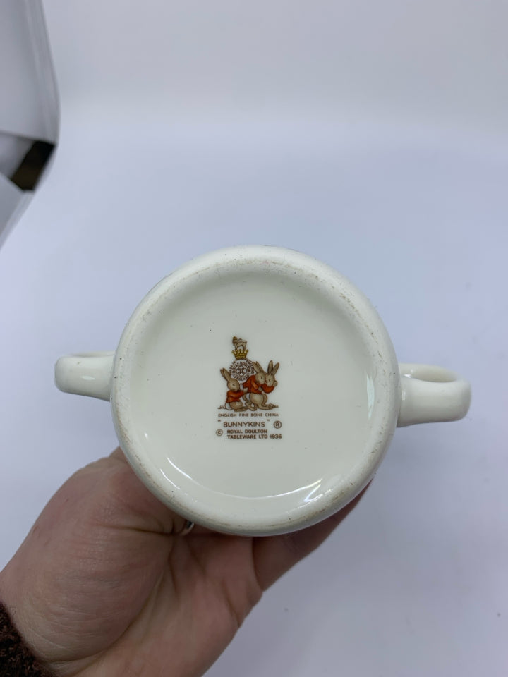 BUNNYKINS CELEBRATE YOUR CHRISTENING DOUBLE HANDLE MUG.
