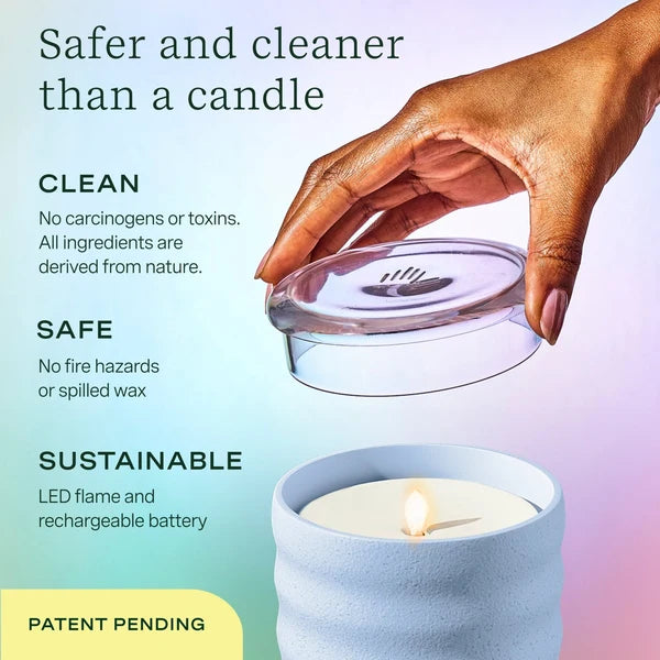 New Flameless Candle Diffuser - Bubble Periwinkle