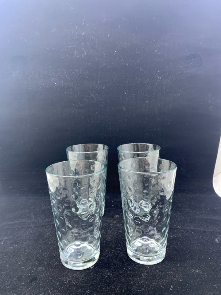 4 BUBBLE WATER GLASSES.