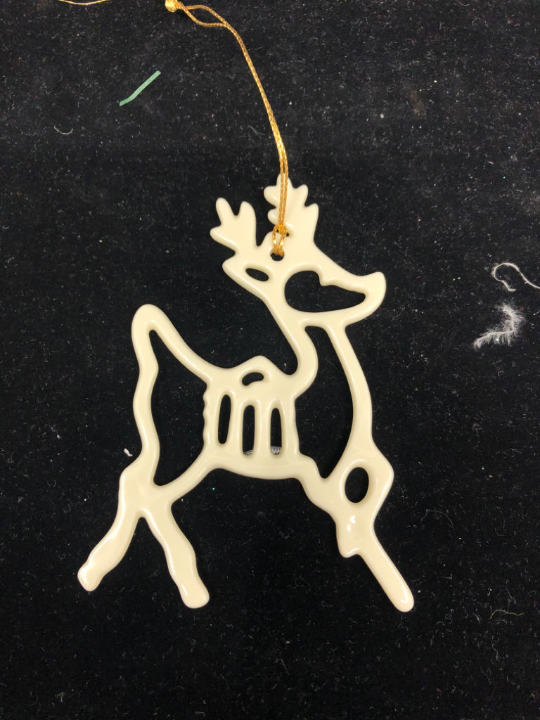 PIERCED LENOX REINDEER ORNAMENT.