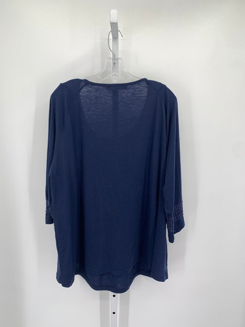 Size 3X Womens 3/4 Sleeve Shirt