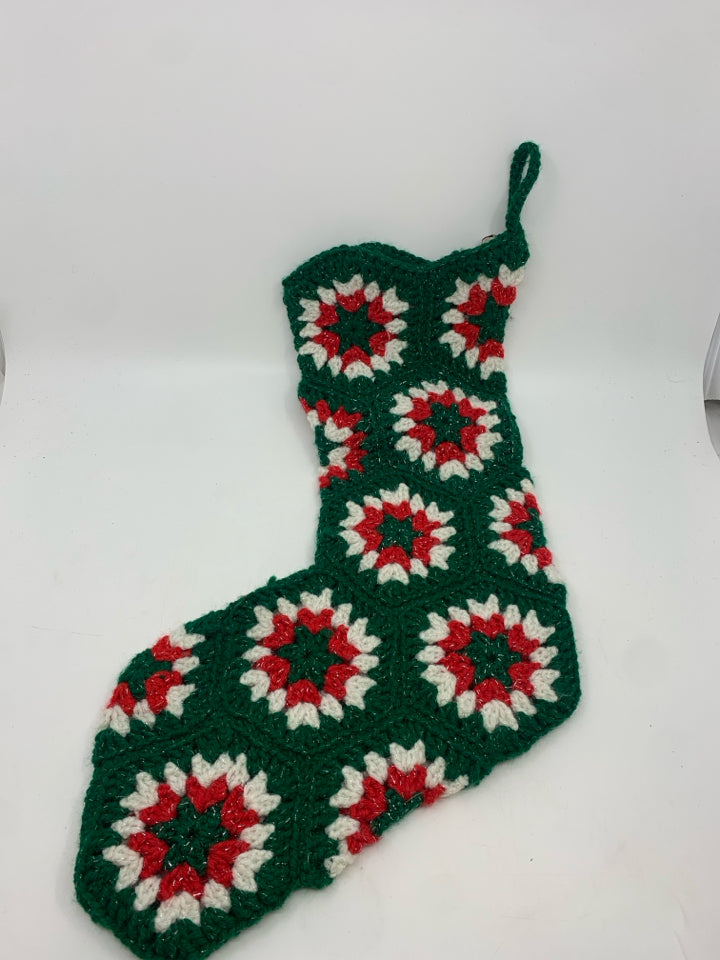 HANDMADE KNIT STOCKING.