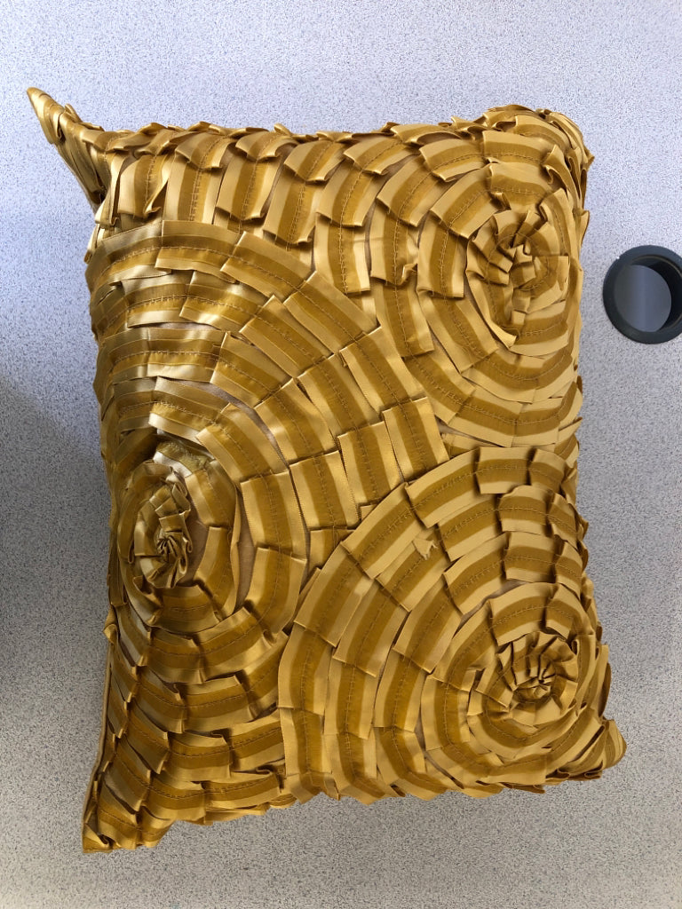 GOLD RUFFLE PILLOW.