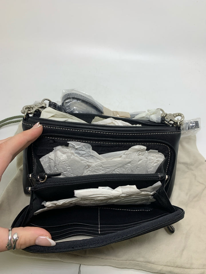 Levenger Leather Zip Top Shoulder Bag- New w/ Dust Bag