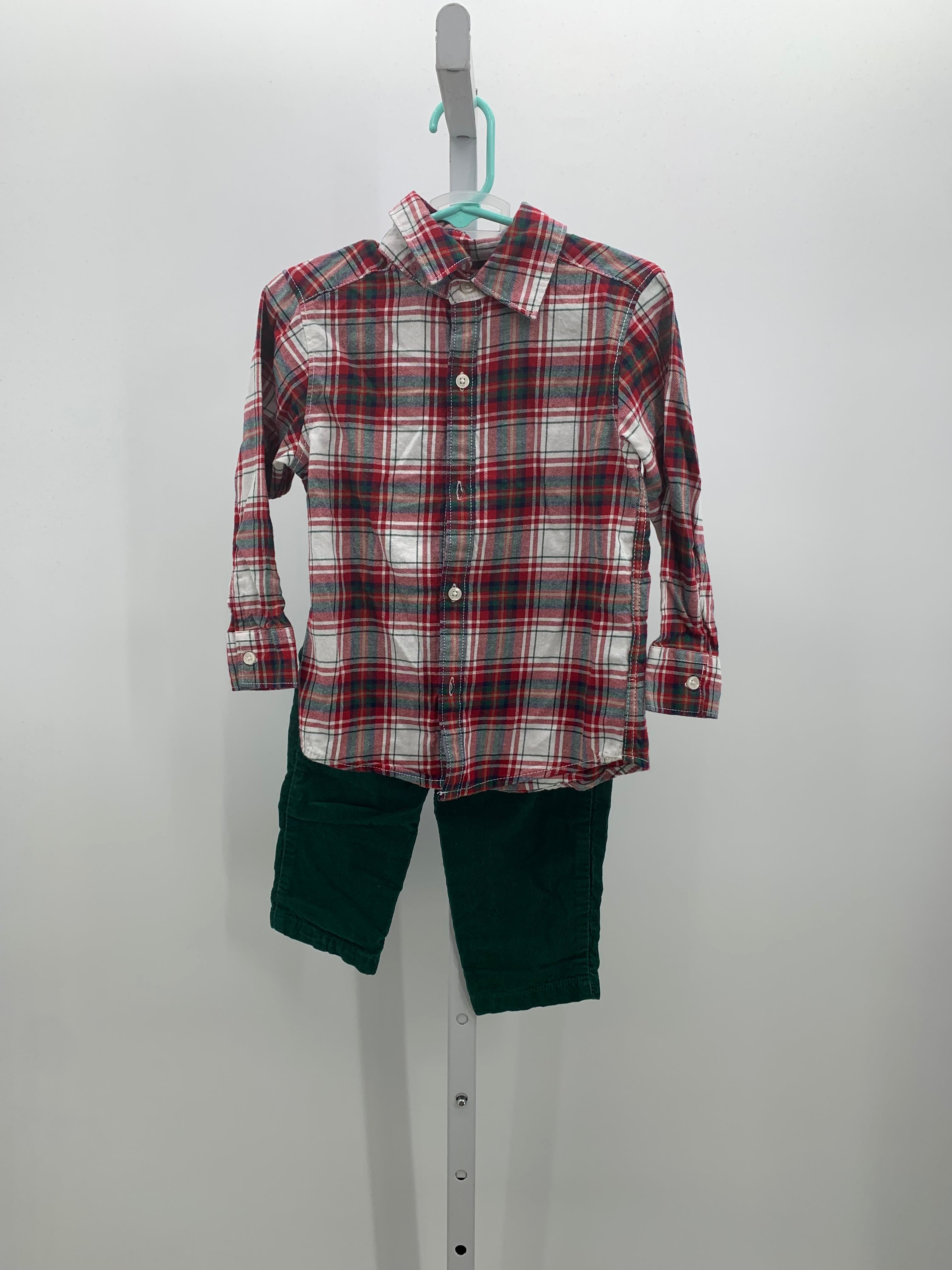 PLAID SHIRT GREEN CORDUROY PANYS
