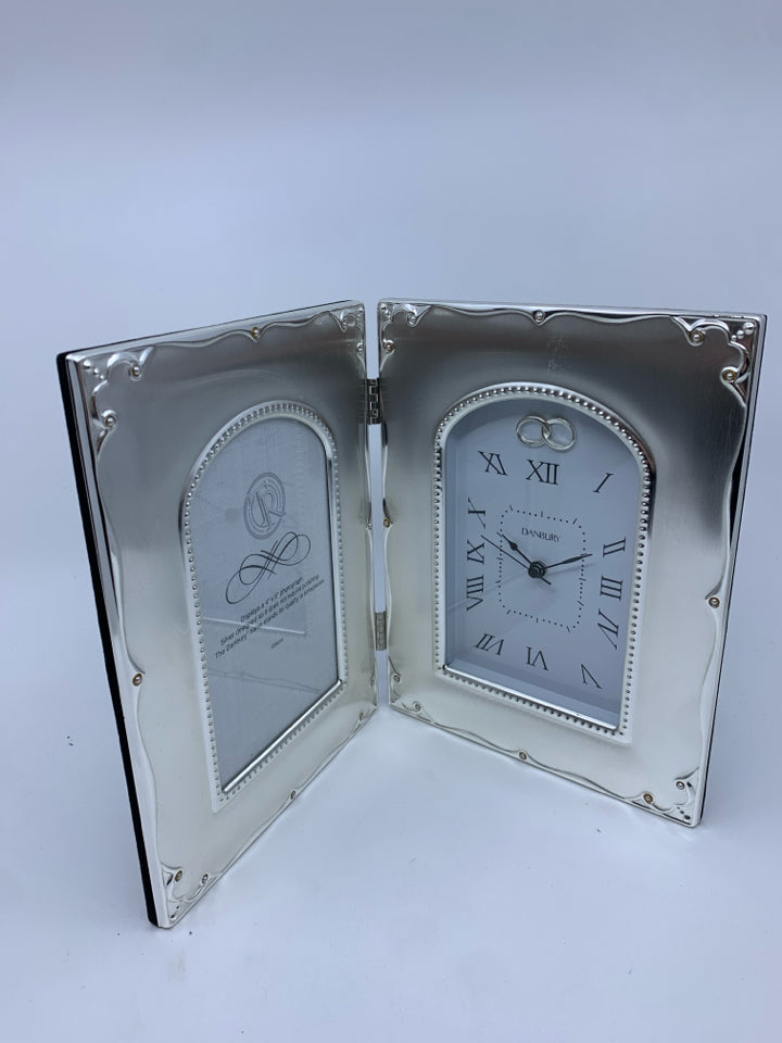 DANBURY WEDDING CLOCK AND 4 X 6 FRAME.