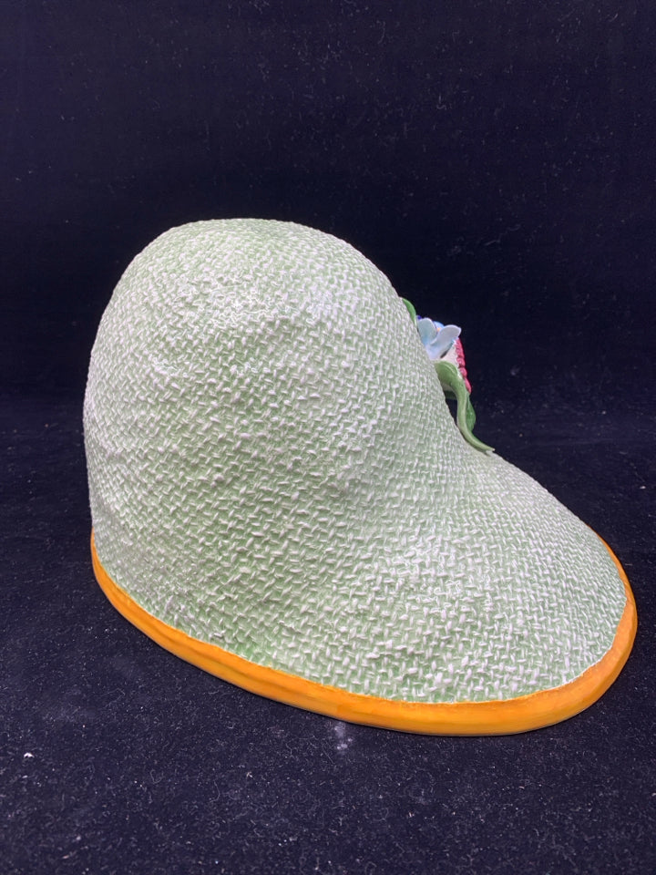 GREEN CERAMIC HAT-MADE IN ITALY.