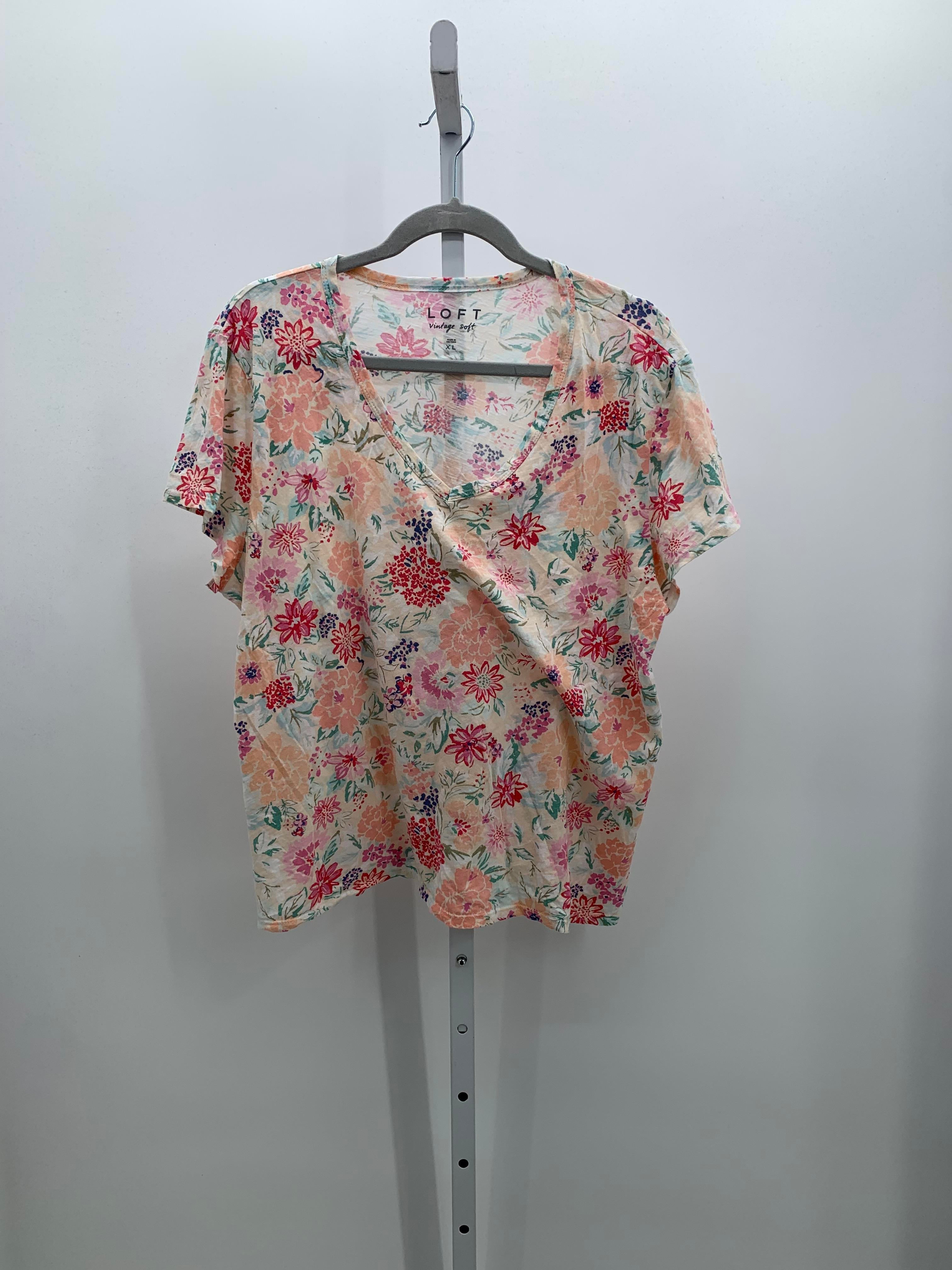 Loft Size Extra Large Misses Short Sleeve Shirt