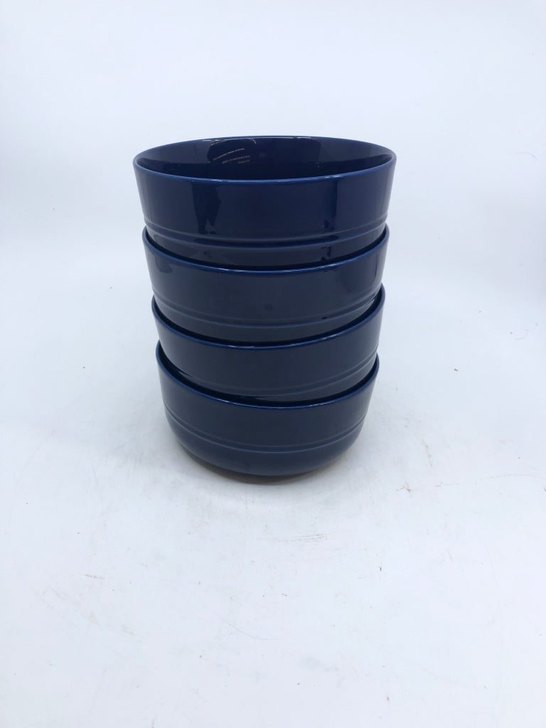 4 COBALT BLUE BOWLS.