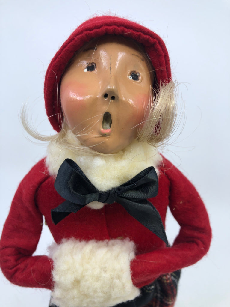 BYERS' CHOICE GIRL IN RED COAT W MUFF-1994.