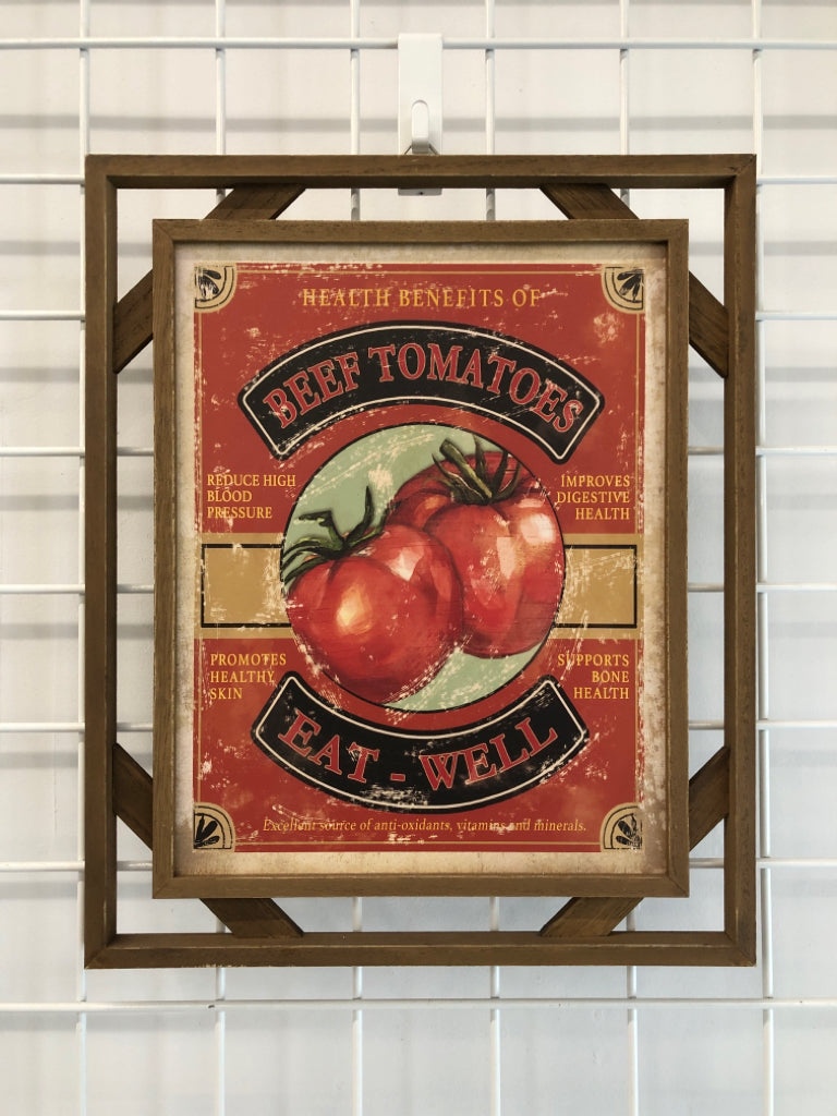BEEF TOMATOES WOODEN WALL-HANGING.