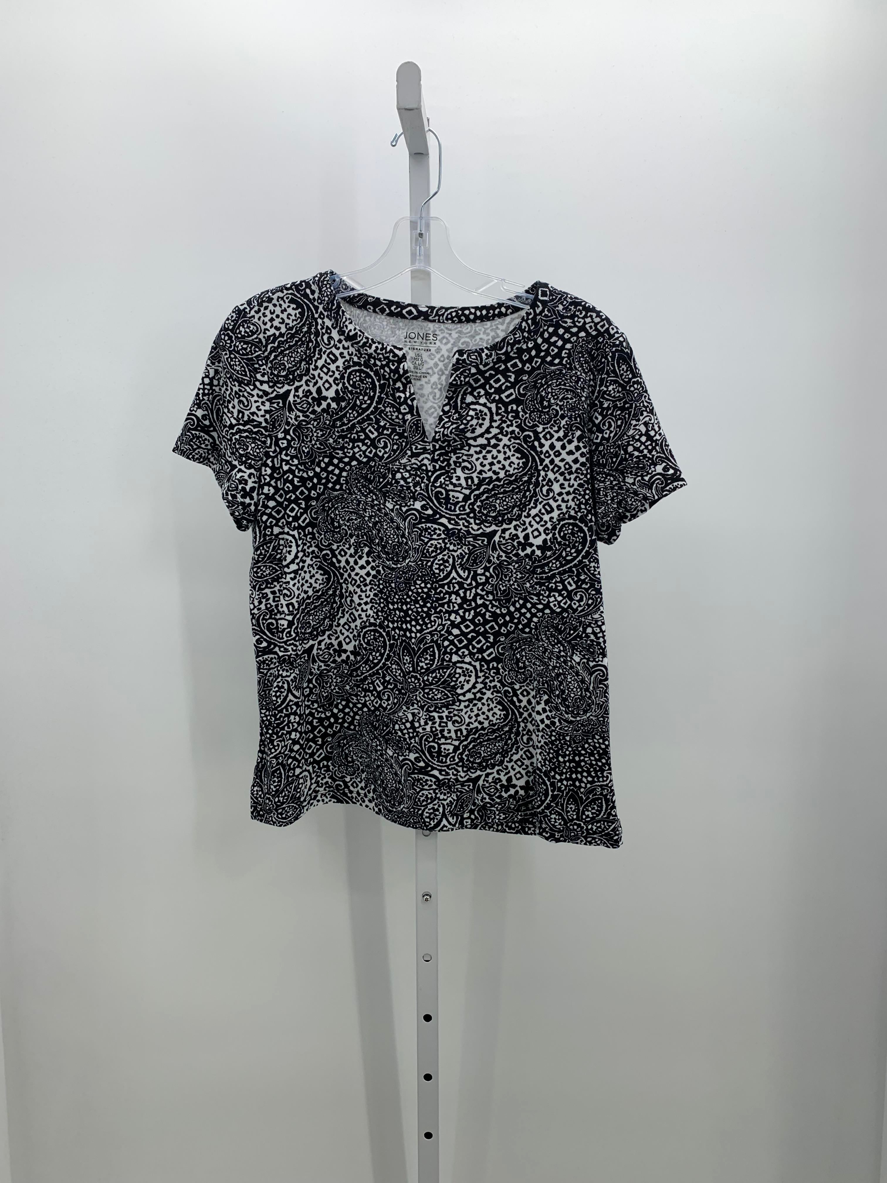 Jones New York Size Large Misses Short Sleeve Shirt