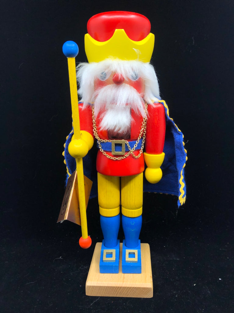 CHRISTIAN ULBRICHT RED AND YELLOW NUTCRACKER WITH CAPE- WEST GERMANY.