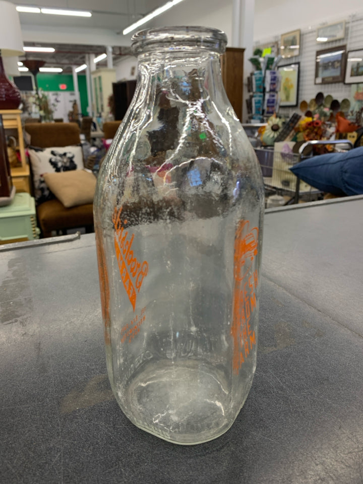 BROOKSIDE FARM MILK EMPTY BOTTLE.