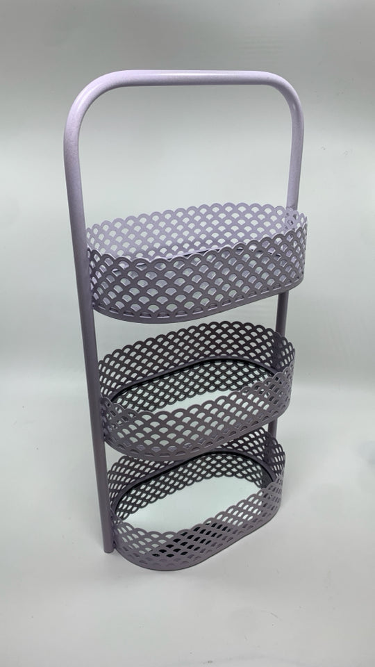 3 TIER PURPLE ORGANIZER W/MIRRORED BOTTOM.