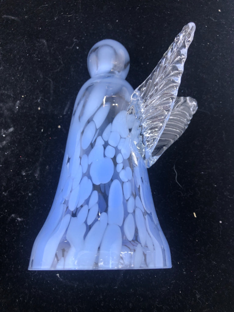 LIGHT BLUE GLASS ANGEL.