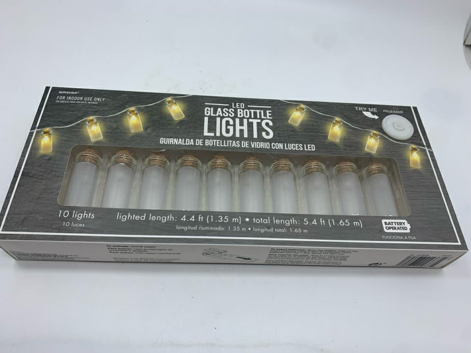 NIB LED GLASS BOTTLE STRING LIGHTS.