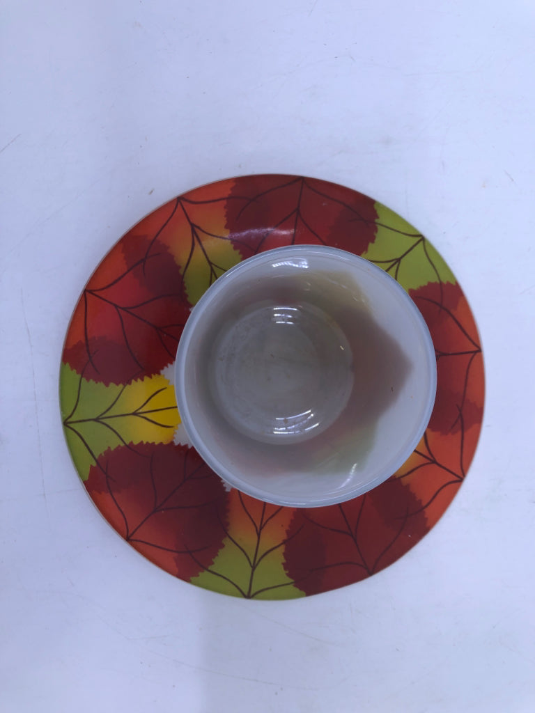 2PC FALL LEAVES CANDLE SET.