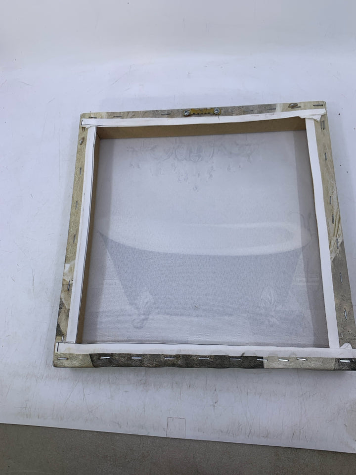 CANVAS JEWELED CLAW FOOT TUB.