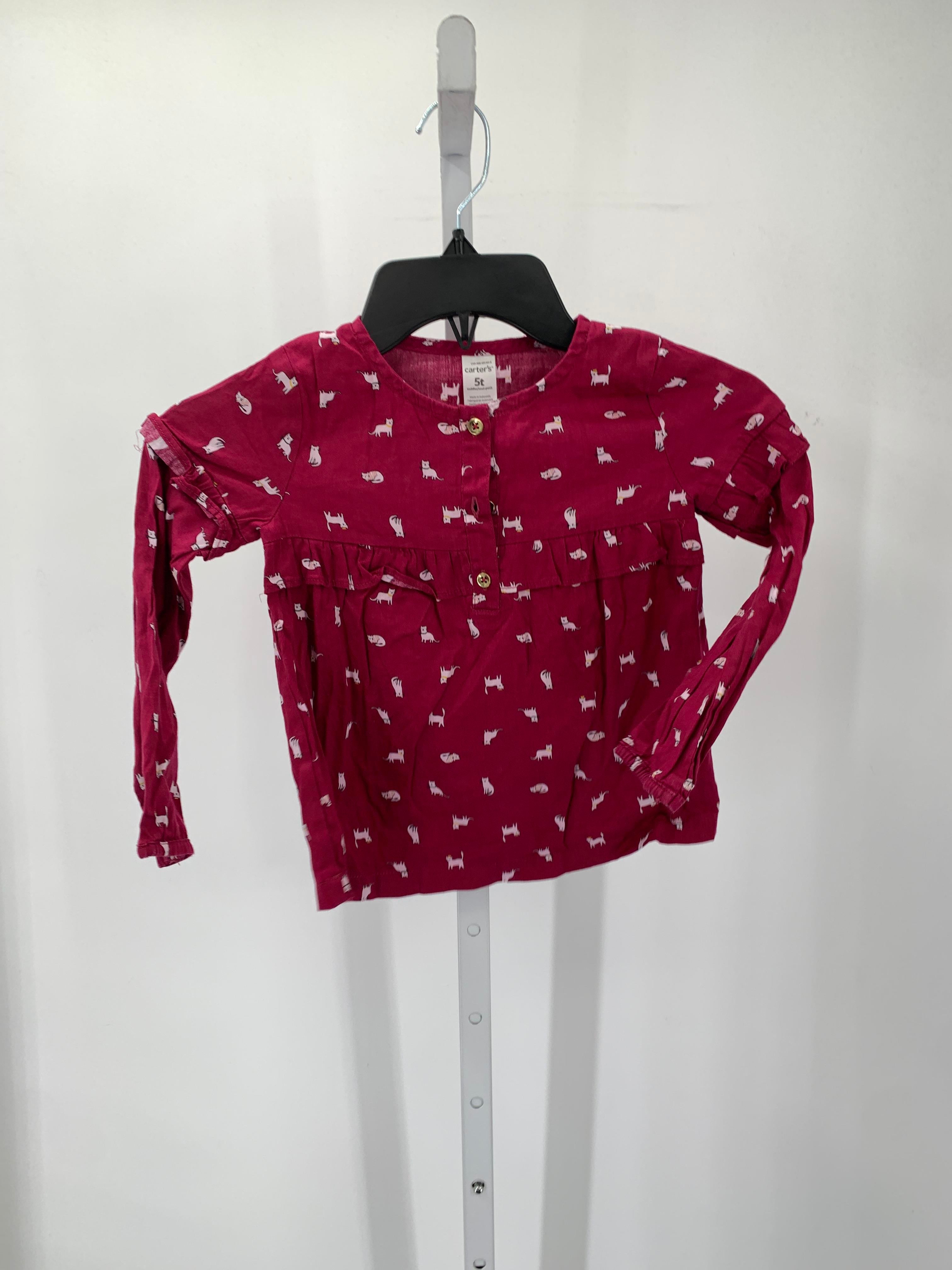 Carters Size 5T Girls Long Sleeve Shirt