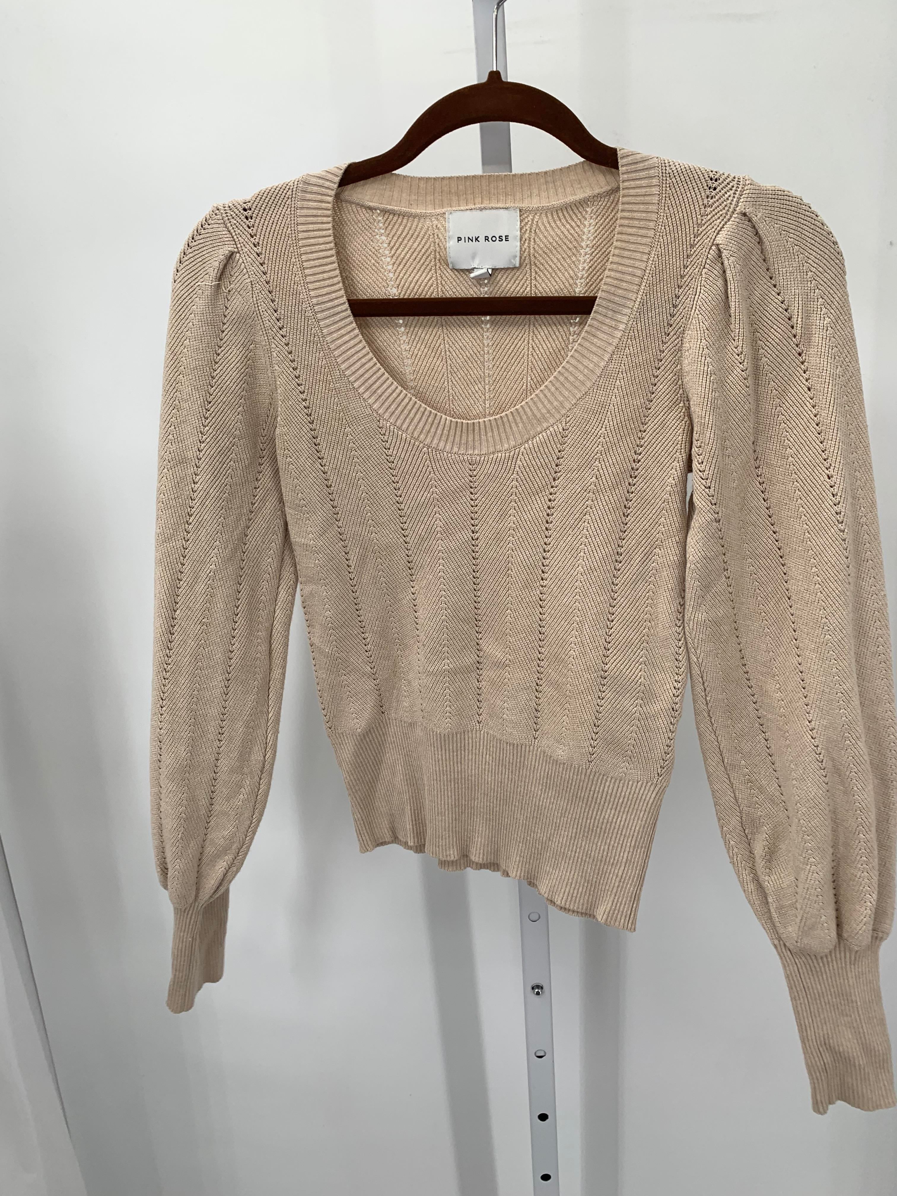 Pink Rose Size Medium Juniors Long Sleeve Sweater