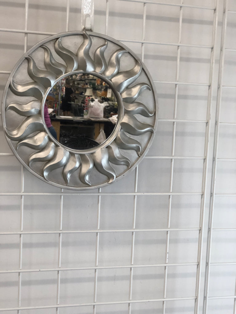 SILVER SUN WALL MIRROR.