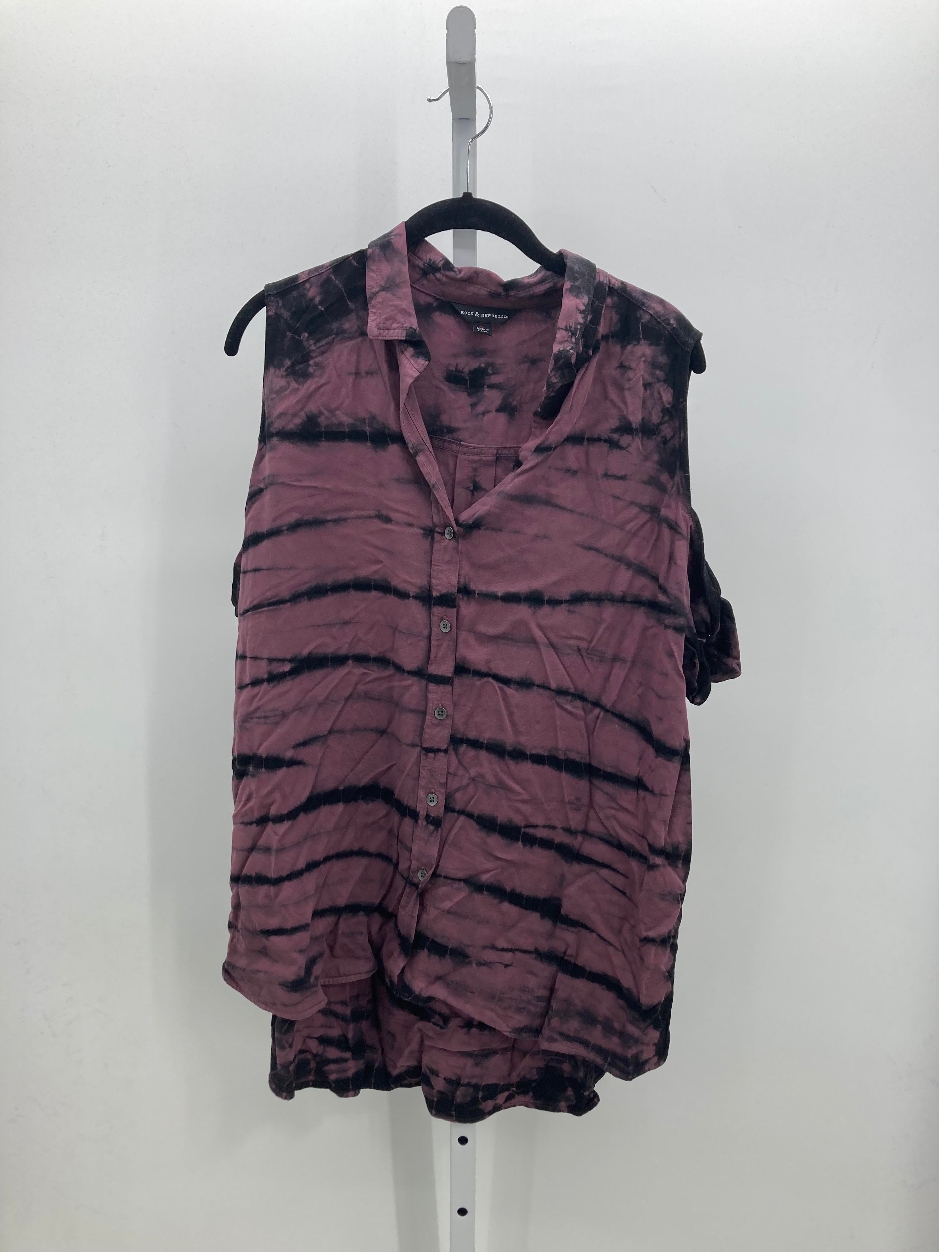 Rock & Republic Size Extra Large Misses Short Sleeve Shirt