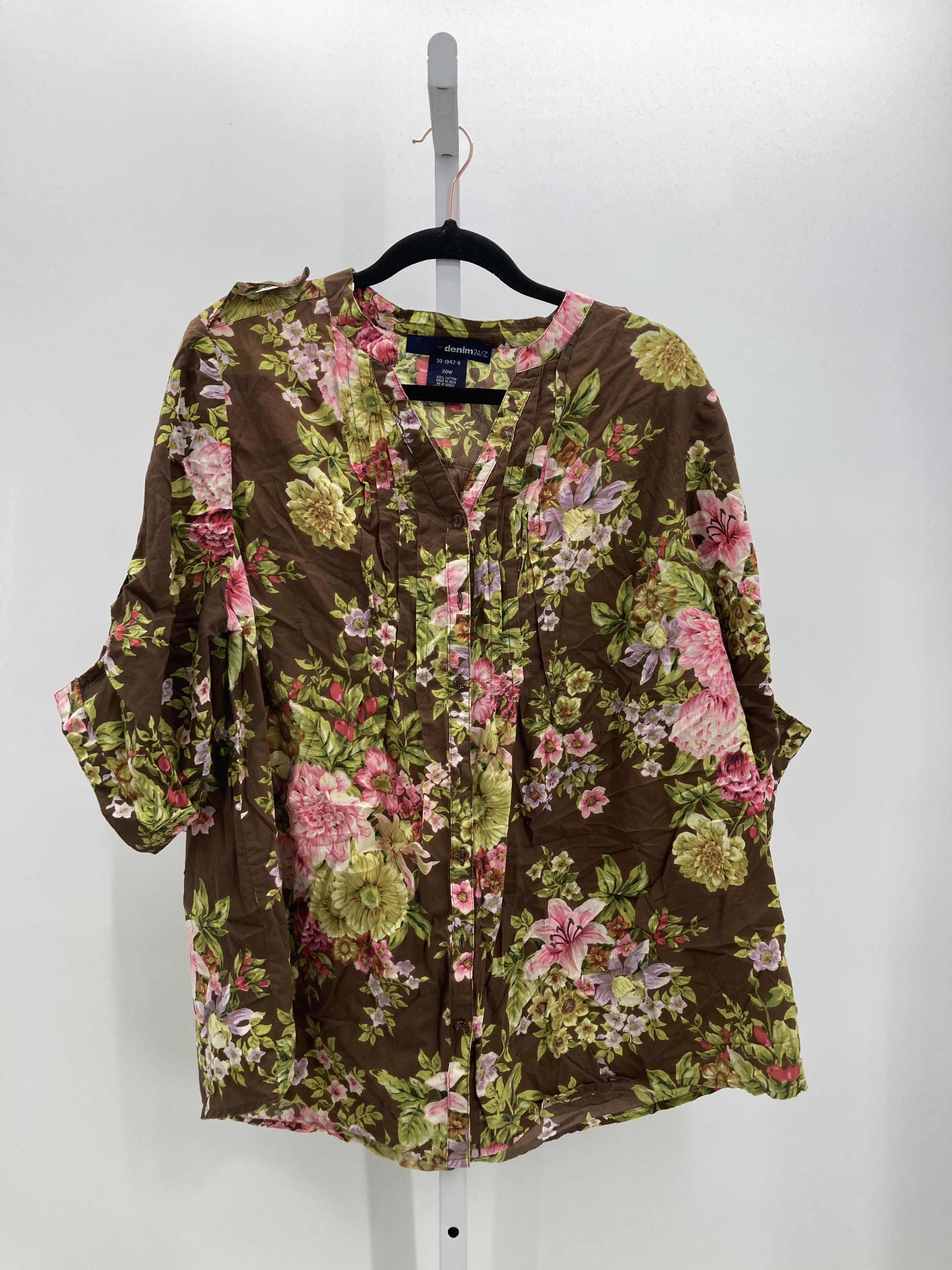 Size 20 W Womens Short Sleeve Shirt