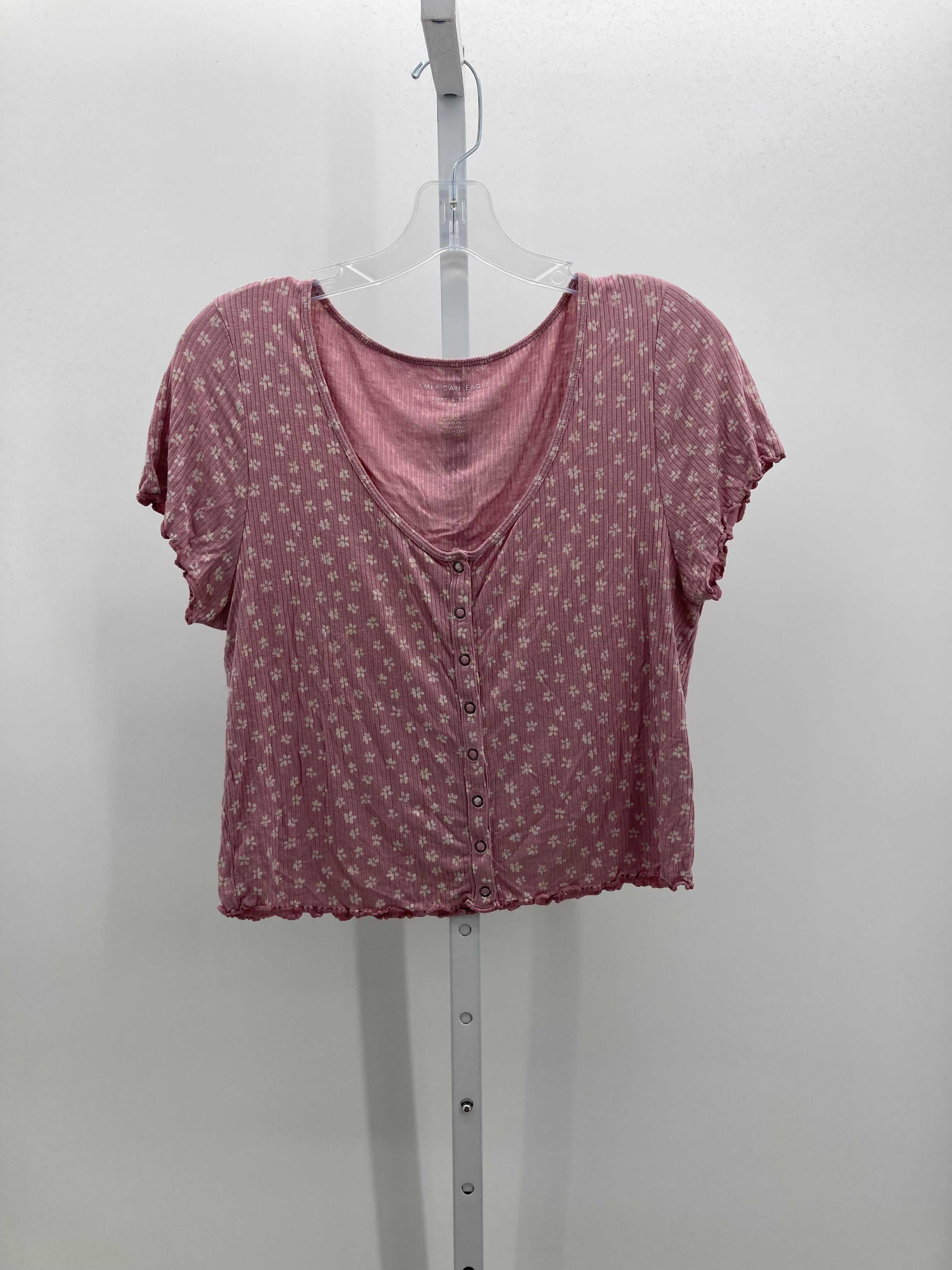 American Eagle Size Large Juniors Short Sleeve Shirt