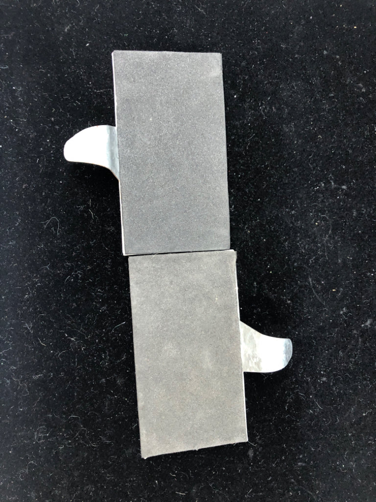 2 GALVANIZED METAL STOCKING HOLDER.