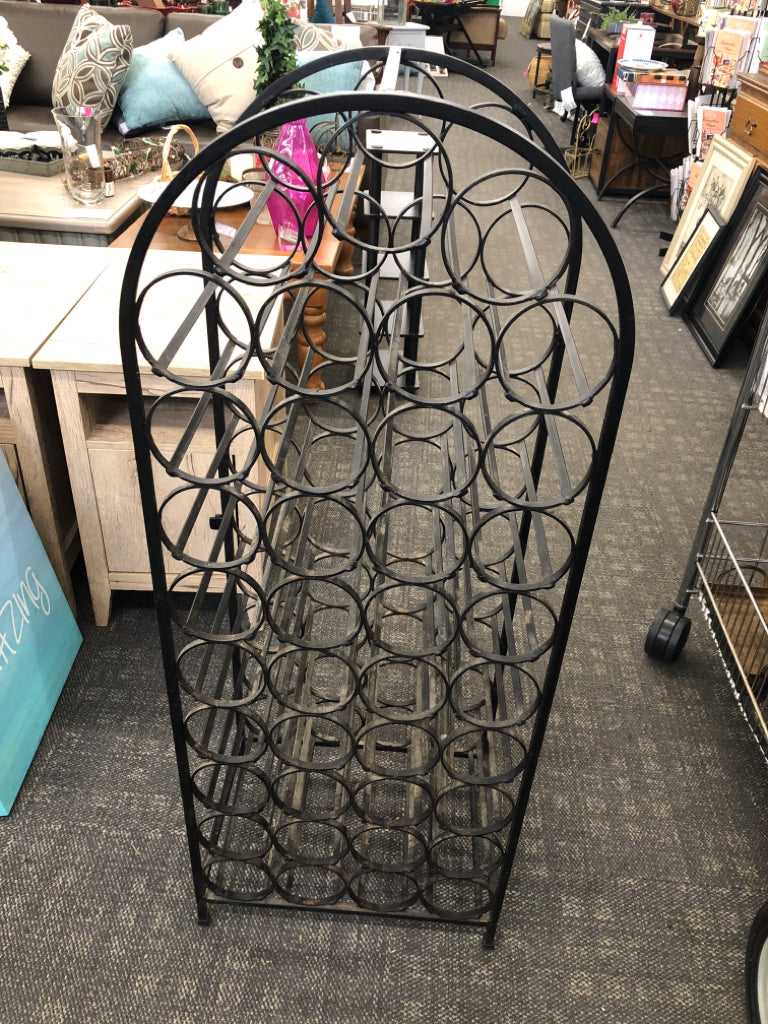 HEAVY METAL TALL WINE RACK.