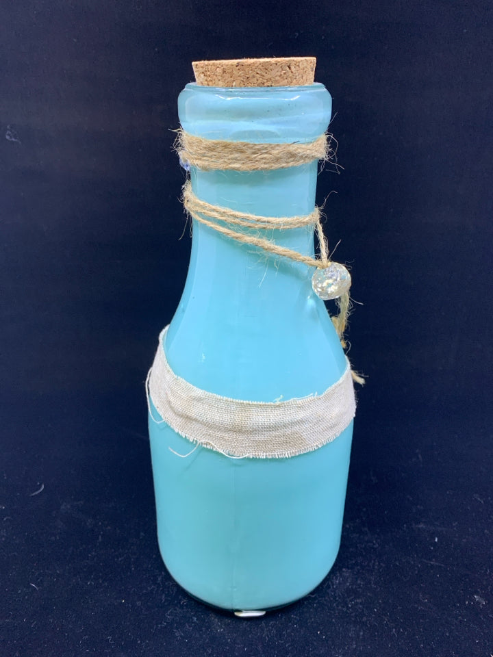 TEAL DECORATIVE BOTTLE.