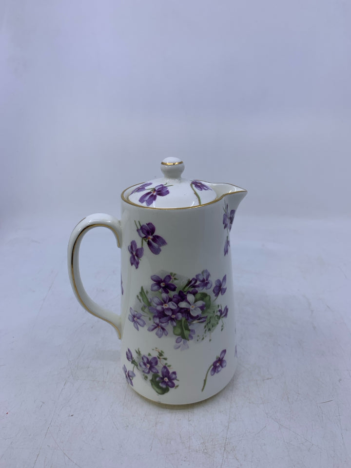 SMALL VIOLETS COVERED PITCHER/ CREAMER.
