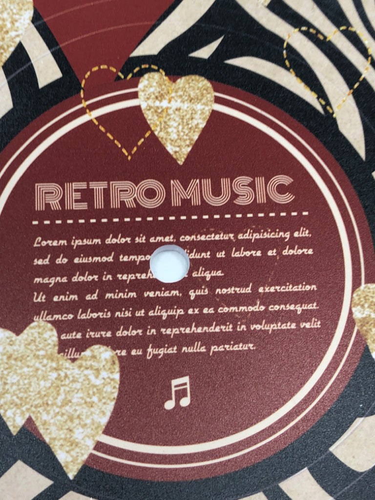 4 RETRO MUSIC FOAM RECORDS WALL DECOR.