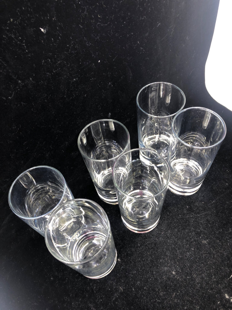 6 HEAVY BOTTOM WATER GLASSES.