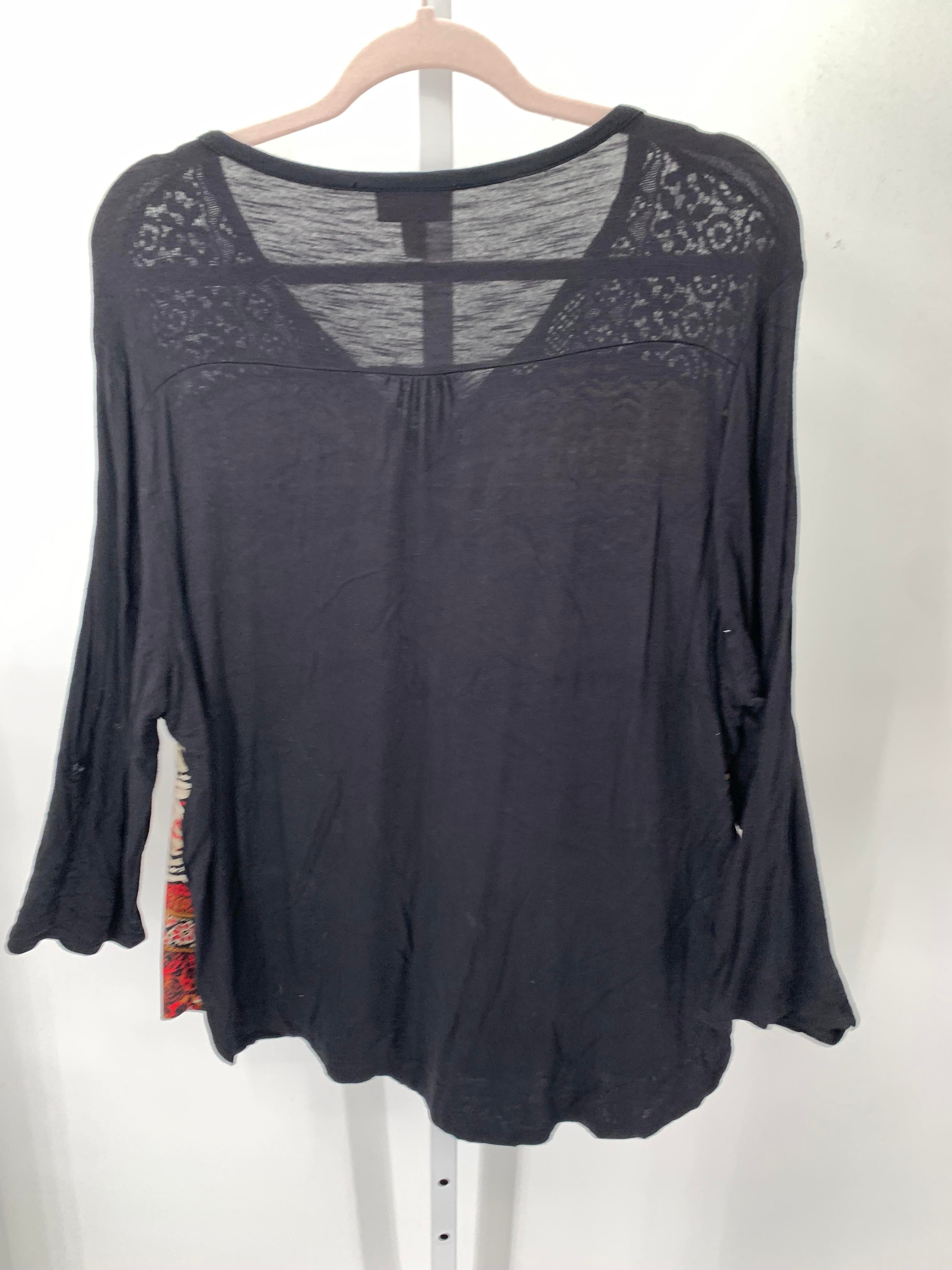 db Size 1X Womens 3/4 Sleeve Shirt