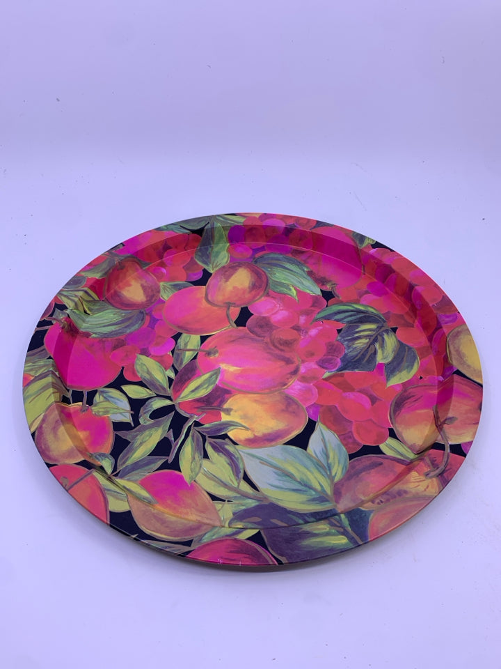 ROUND FRUIT METAL TRAY.