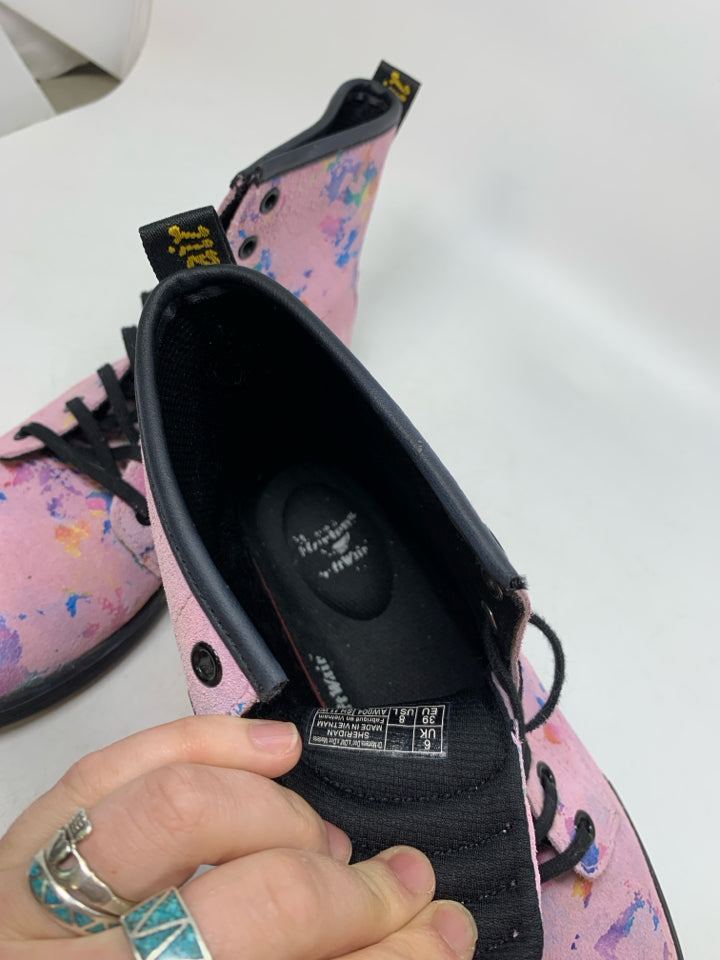 Dr Doc Martens Sheridan Confetti Combat Boots *Minor Wear Interior/Laces