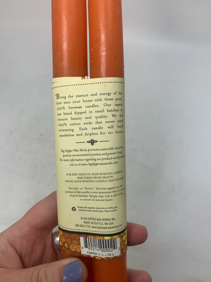 IN PACKAGE BEEWAX TAPERED CANDLES.