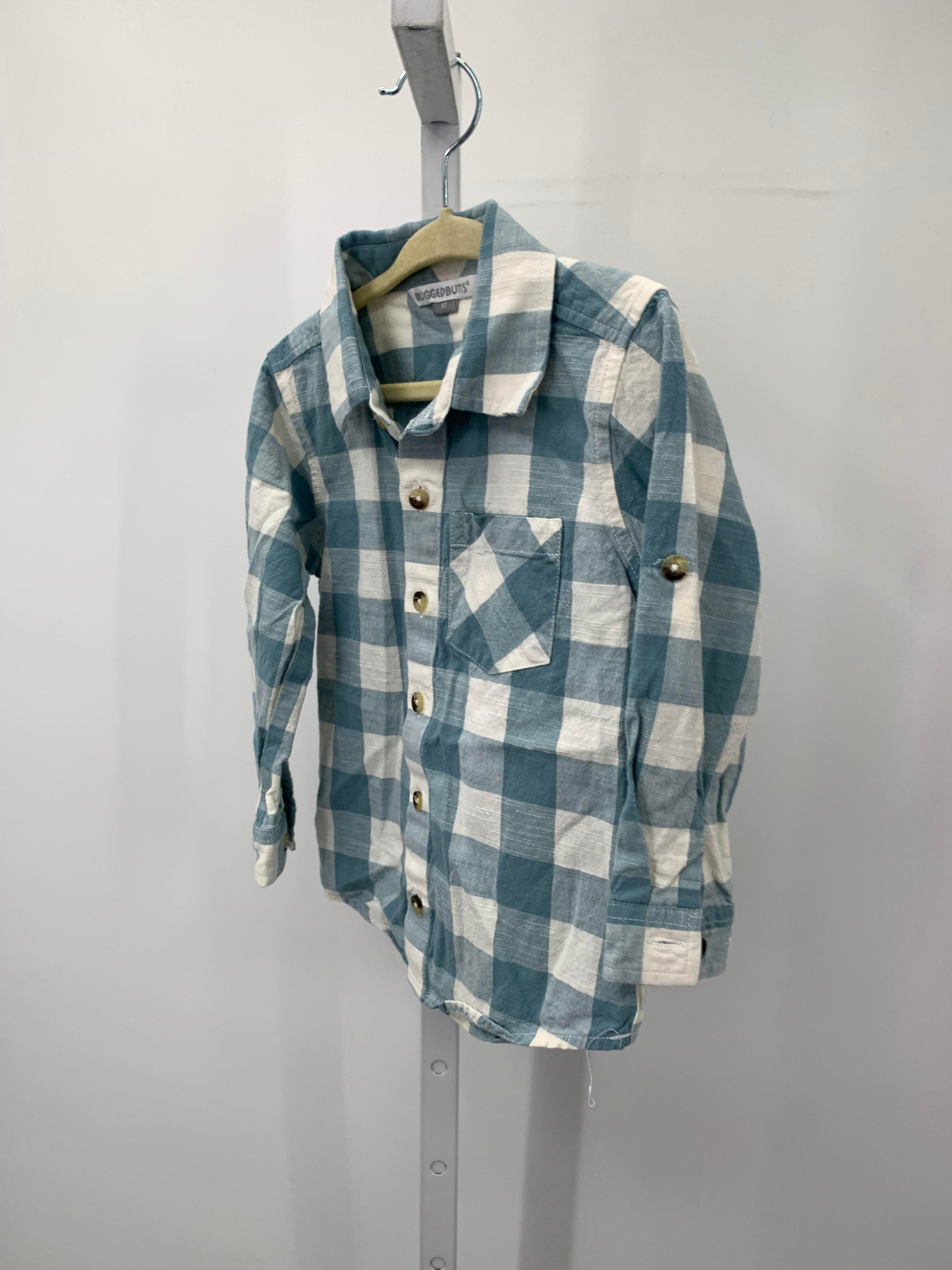 WHITE PLAID BTN DOWN.
