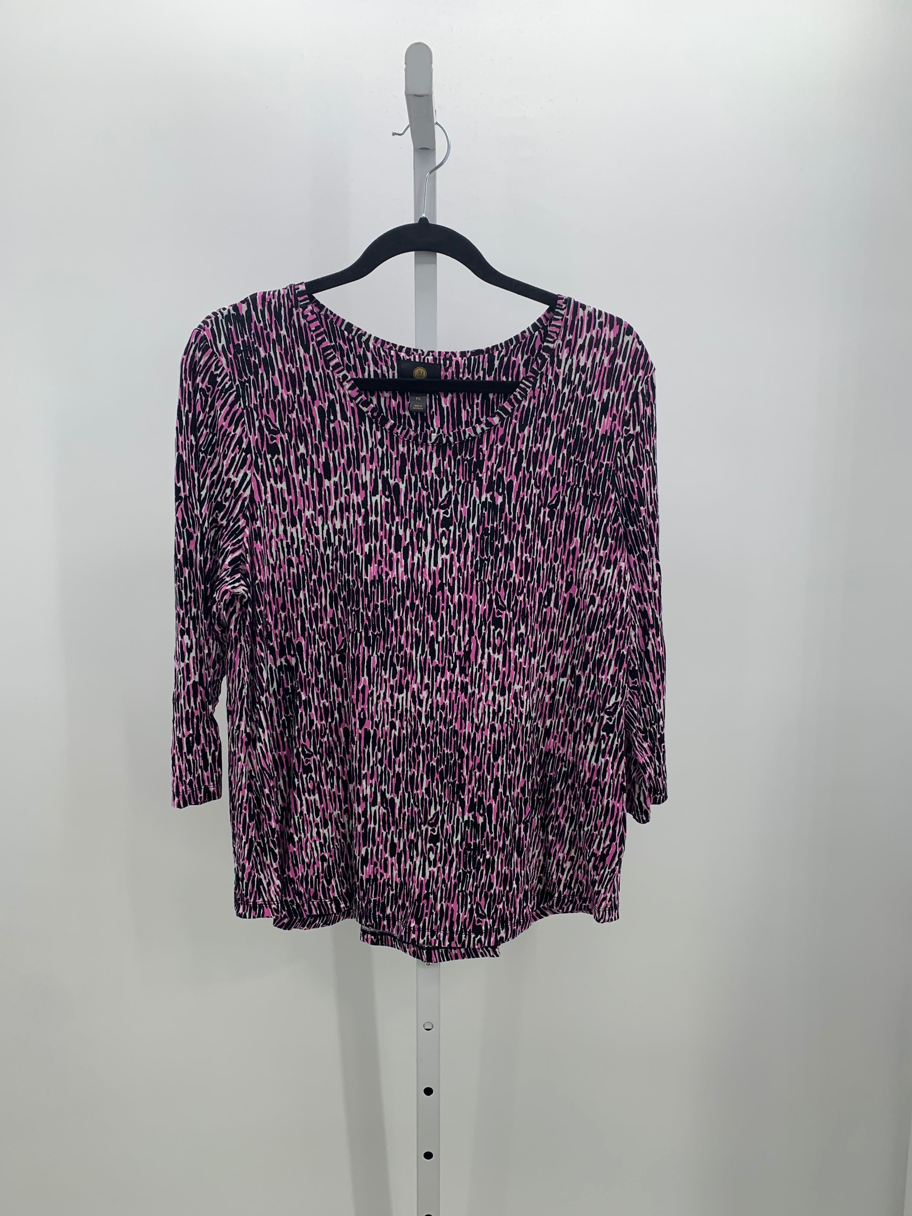 JM Collection Size Large Petite Petite 3/4 Sleeve Shirt