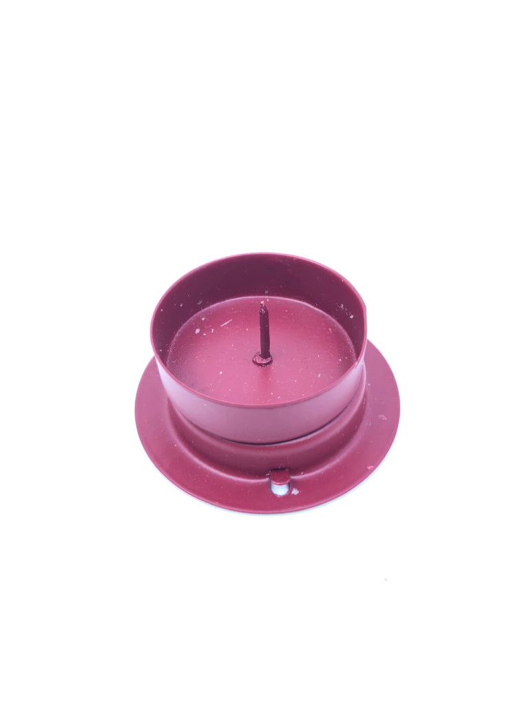 RED TEA LIGHT HOLDING LANTERN.