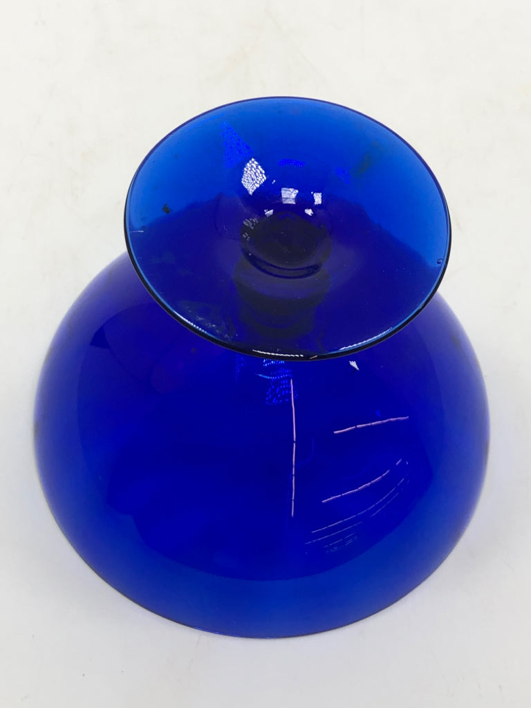 4 COBALT BLUE SUNDAE DISHES.