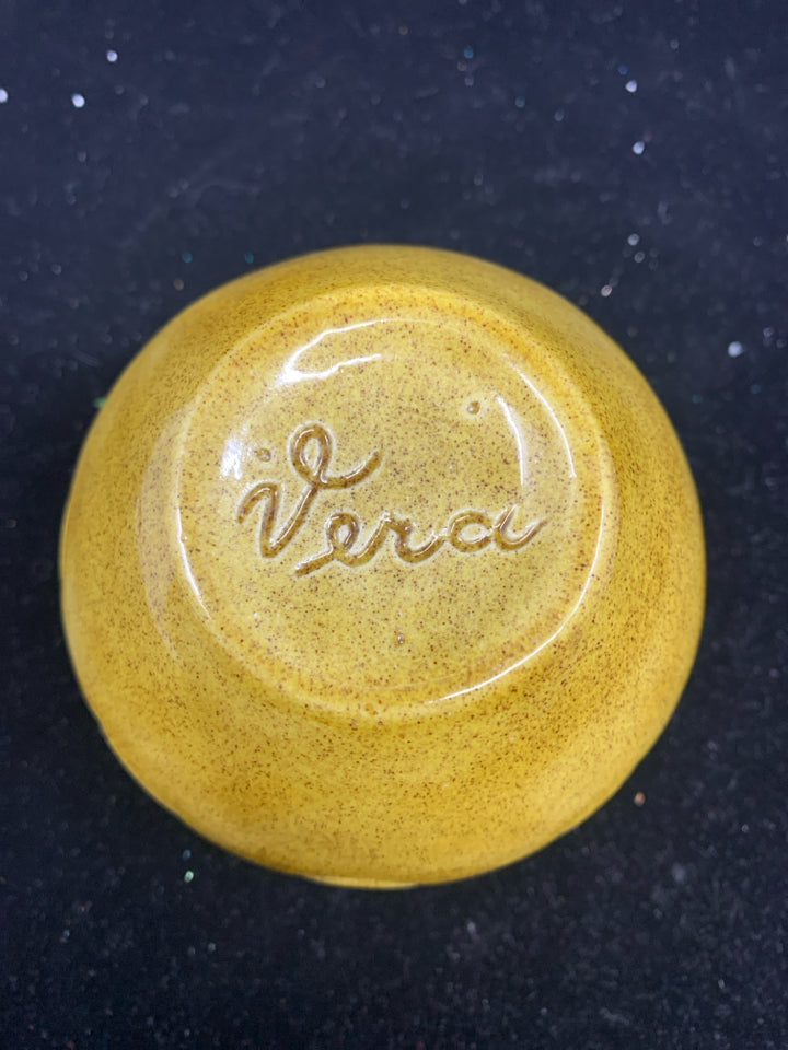 SMALL YELLOW EMBOSSED VERA VASE.